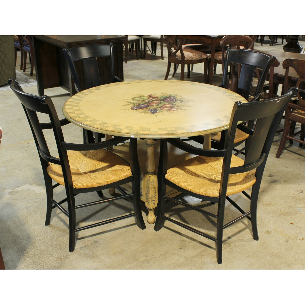 Country Style Handpainted Dining Table w/4 Chairs