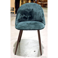 Contemporary Dining set w/6 Green Upholstered Chairs