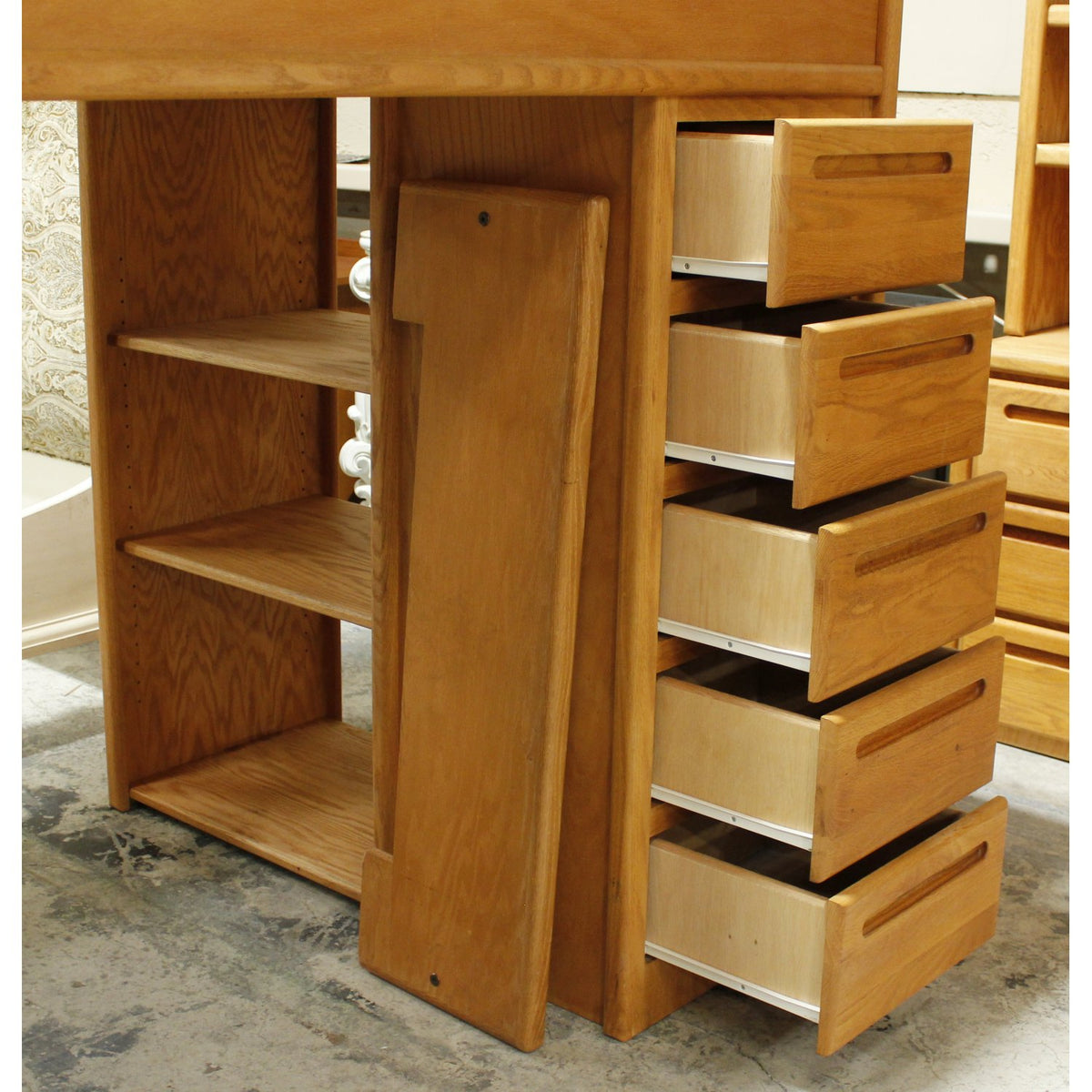 Oak Loft Bunk Bed w/Desk & Chair