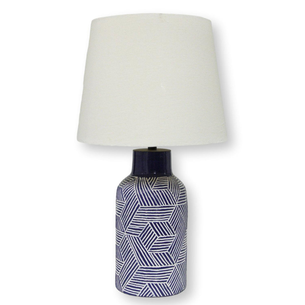 CB2 Ceramic Blue & White Table Lamp