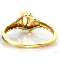 Natural Precious White Opal & Diamond 10K Gold Ring