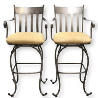 Pair of Swivel Metal Bar Stools