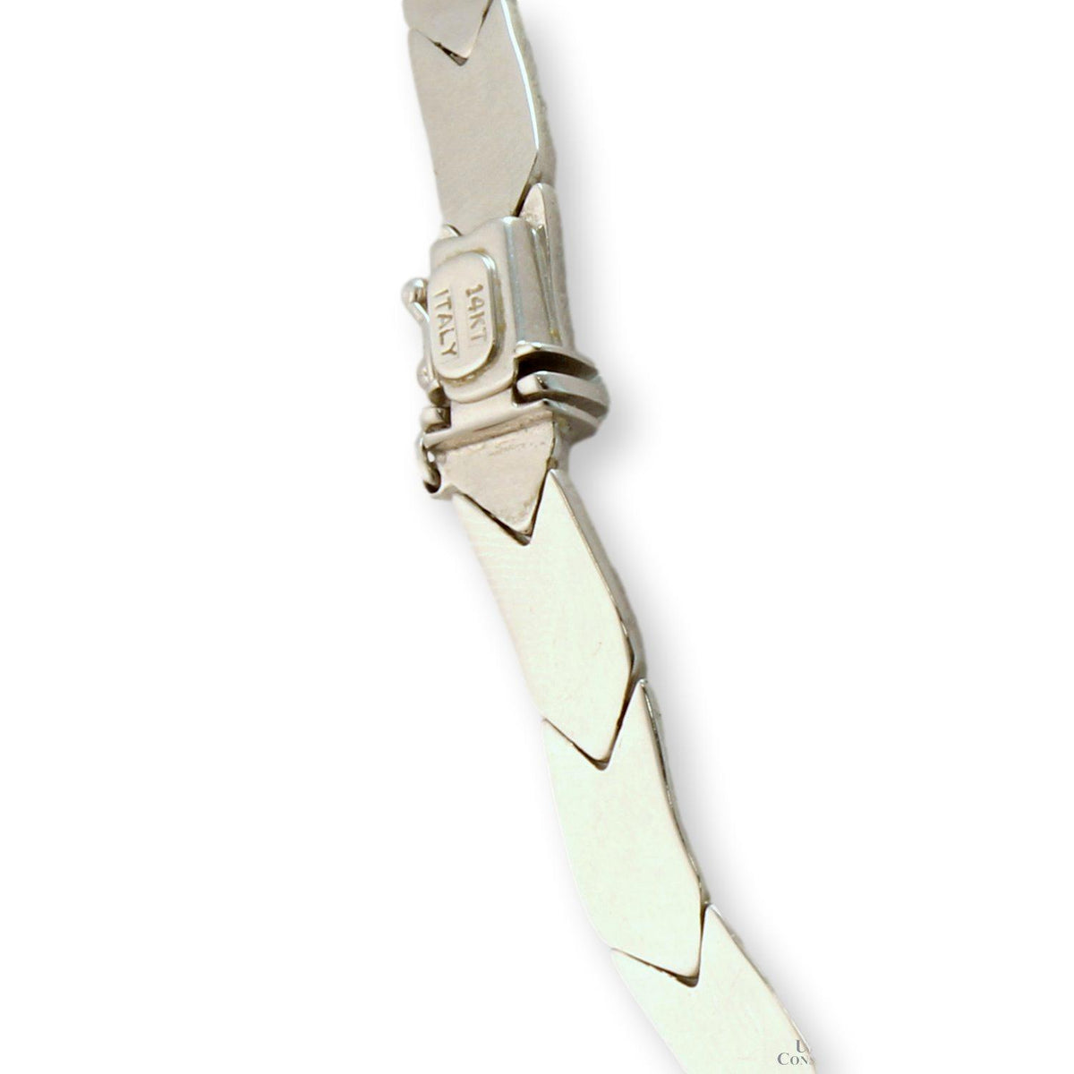 Vintage Italian 14K White Gold Link Necklace 17"
