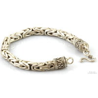 Sterling Silver 7.5mm(w) Byzantine Style Chain Bracelet