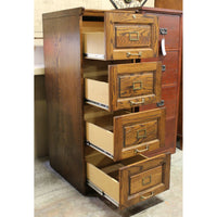 Dark Oak 4 Drawer File Cabinet