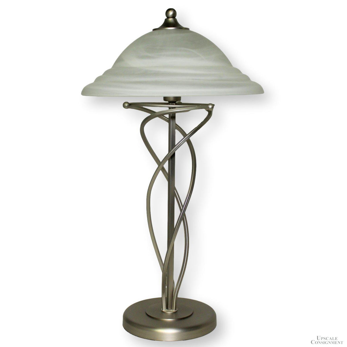 Metal Twist Table Lamp w/Frosted Glass Shade