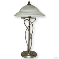 Metal Twist Table Lamp w/Frosted Glass Shade