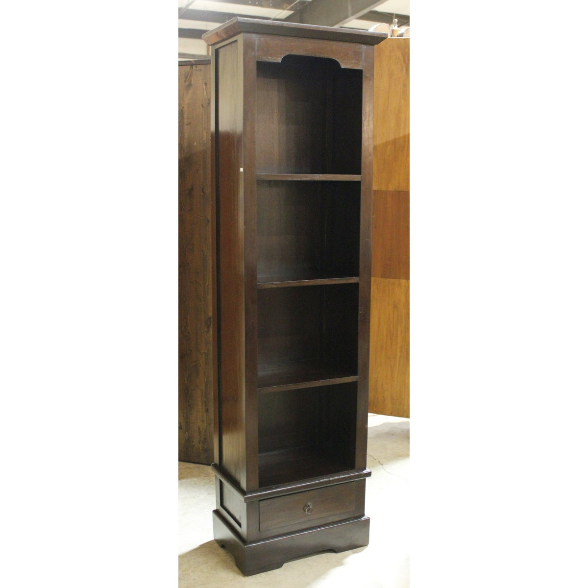 Espresso Narrow Bookcase w/Drawer