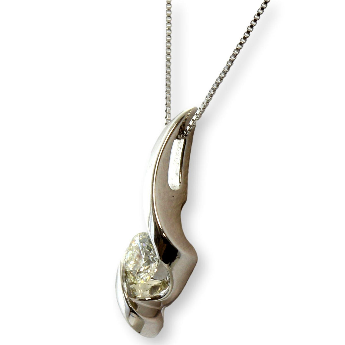 Sirana Collection 14K White Gold .25ct Diamond Pendant Necklace