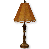 Bronzetone Table Lamp w/Beaded Shade