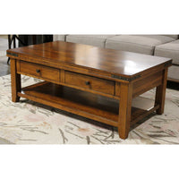 Winners Only Two Drawer Coffee Table w/Metal Accents
