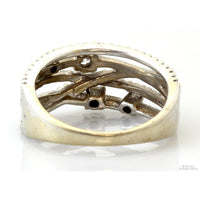 14K White Gold .70ctw Diamond Crossover Vintage Ring