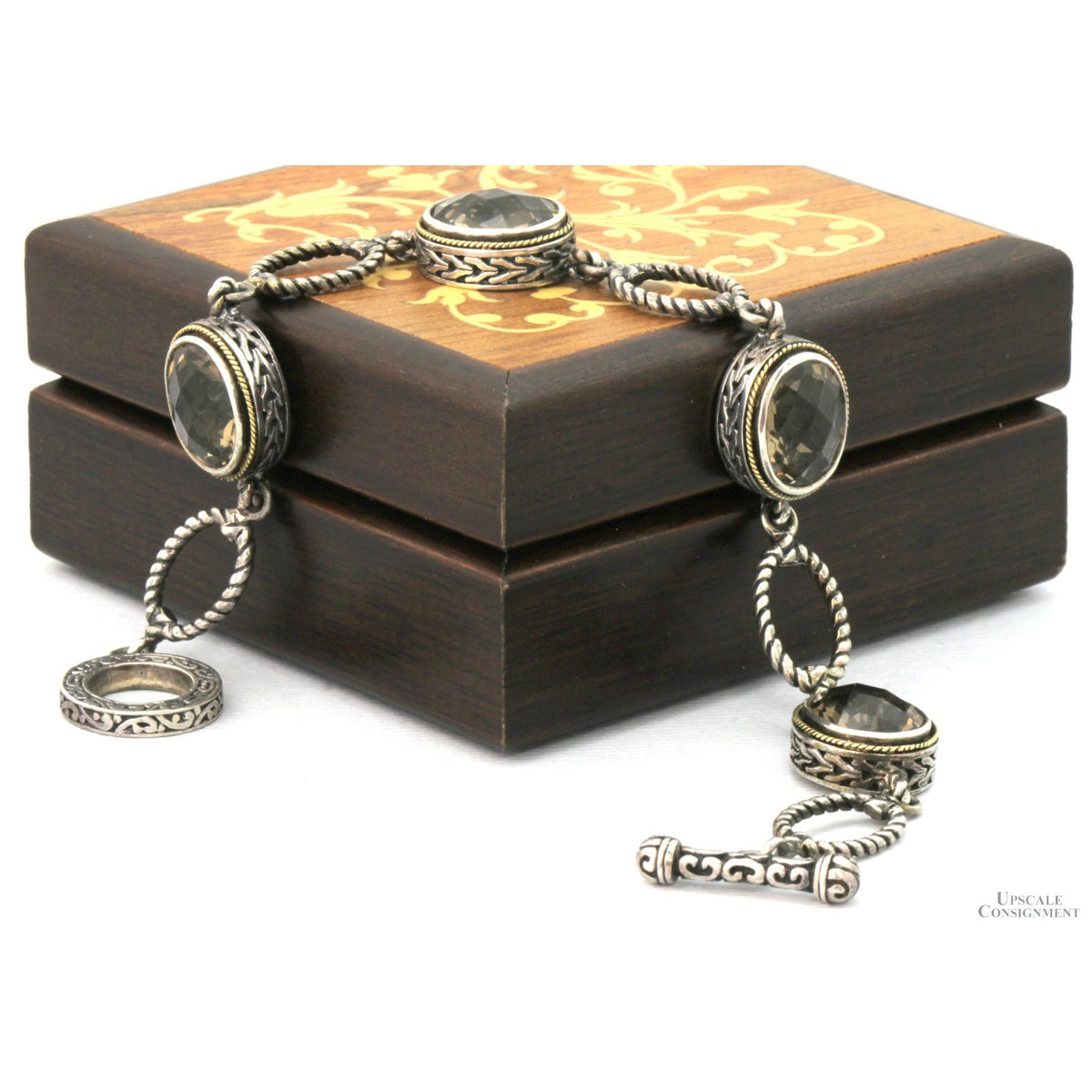 EFFY 18K Gold & Sterling Silver Smoky Quartz Link Bracelet