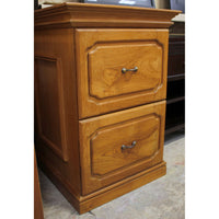 Solid Oak Locking Two Drawer File Cabinet