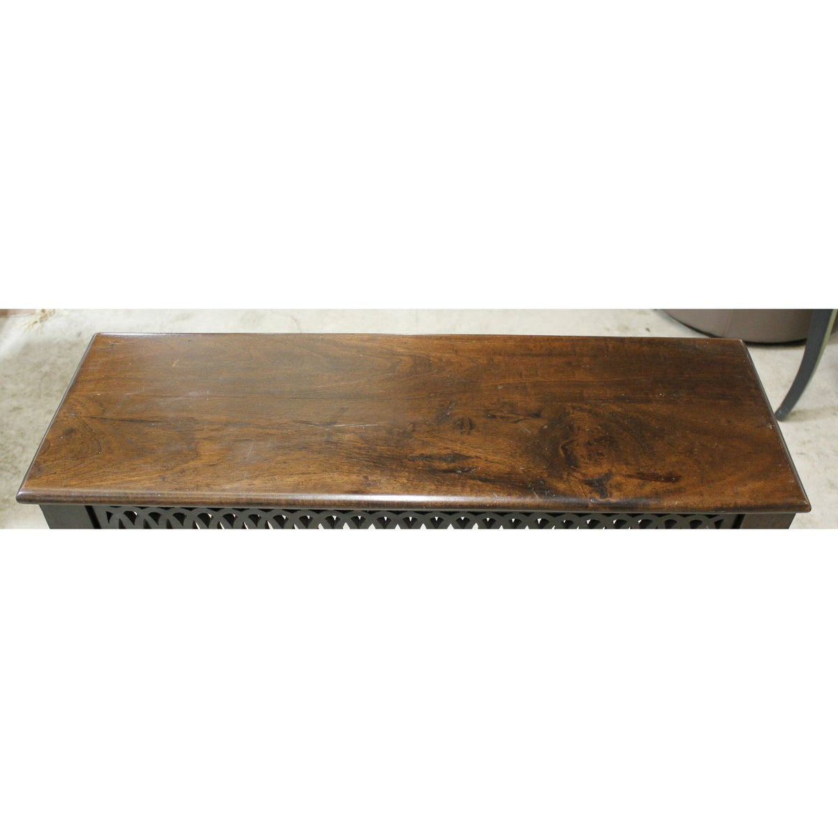 Tropical Wood Console Table with Fretwork