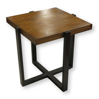 Bernhardt Walnut & Metal Square End Table