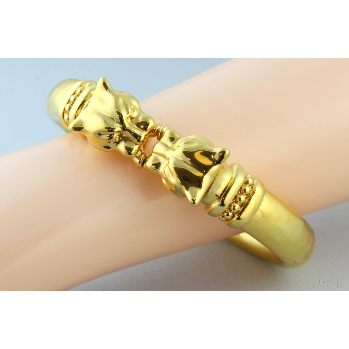 Italian Hinged Panther Bracelet - Durable 18K Gold over Resin