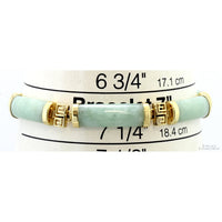 14K Gold & Light Green Jadeite Jade Link Bracelet | 14.32 Grams