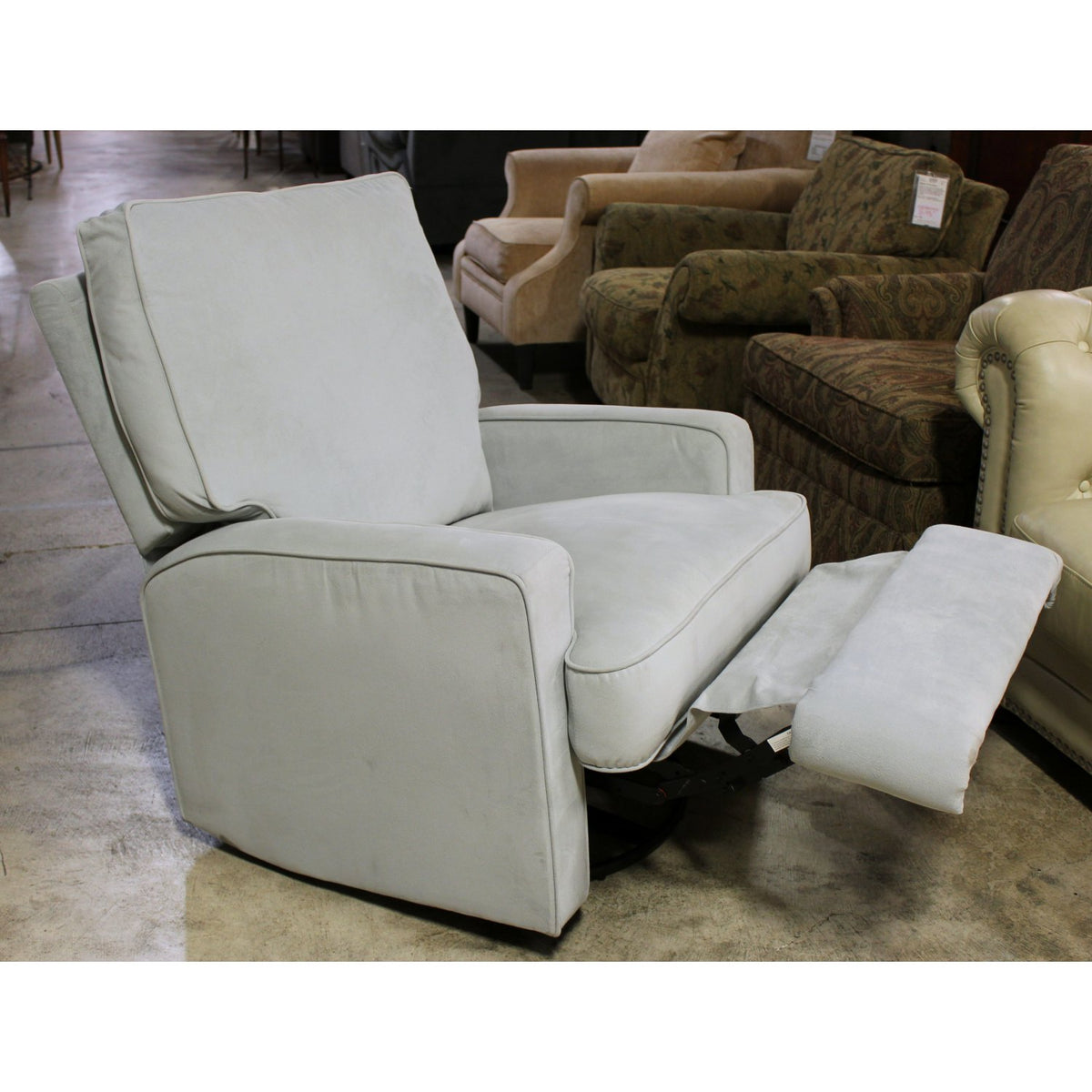 Dorel Asia Light Blue Swivel Rocking Recliner