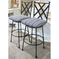 Pair of Black & White Bar Stools