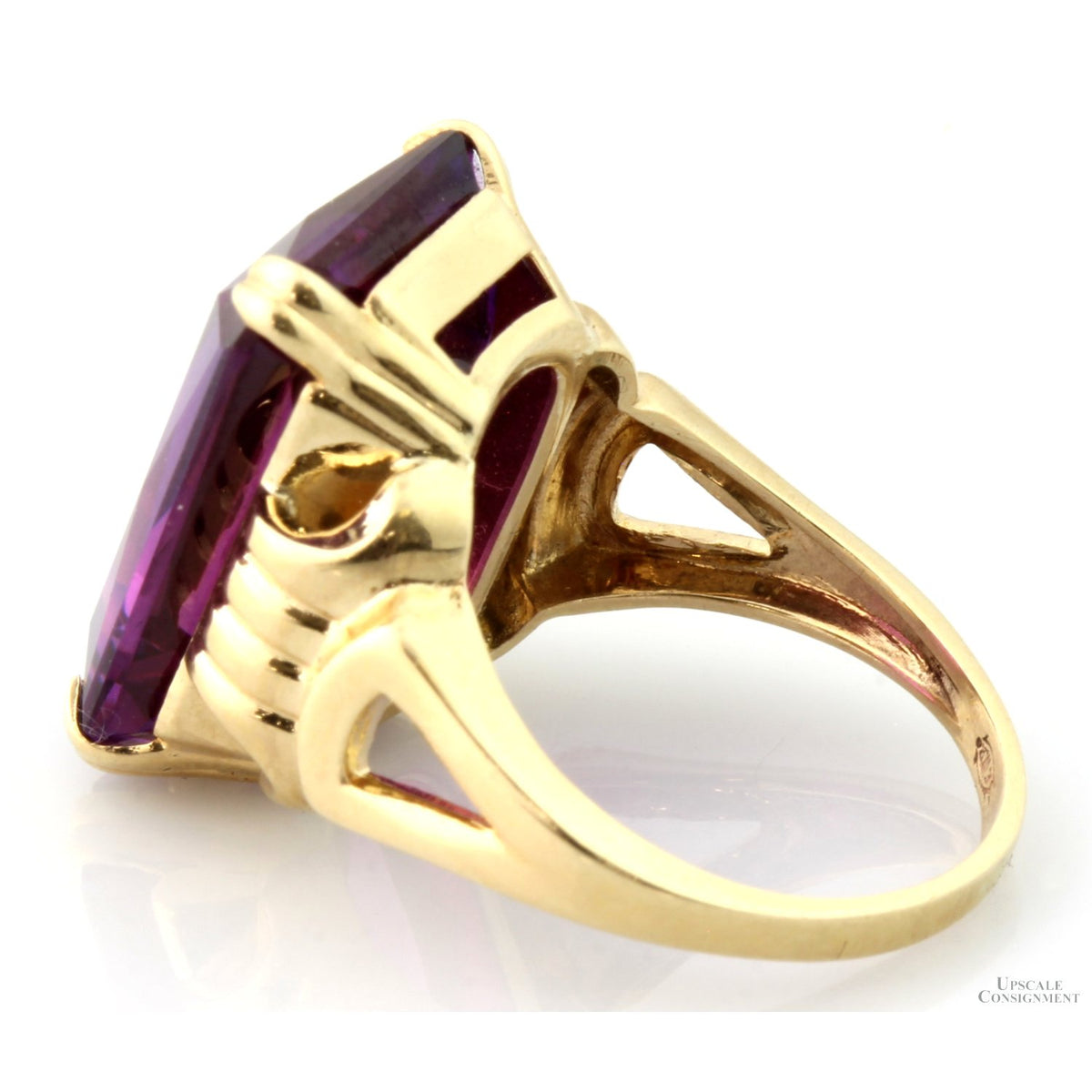 1920s Art Deco Synthetic Purple Sapphire Ring - 10K Gold