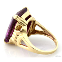 1920s Art Deco Synthetic Purple Sapphire Ring - 10K Gold