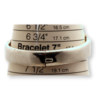 Vintage Mexican 950 Fine Silver Multi-Stone Inlay Hinged Bangle Bracelet