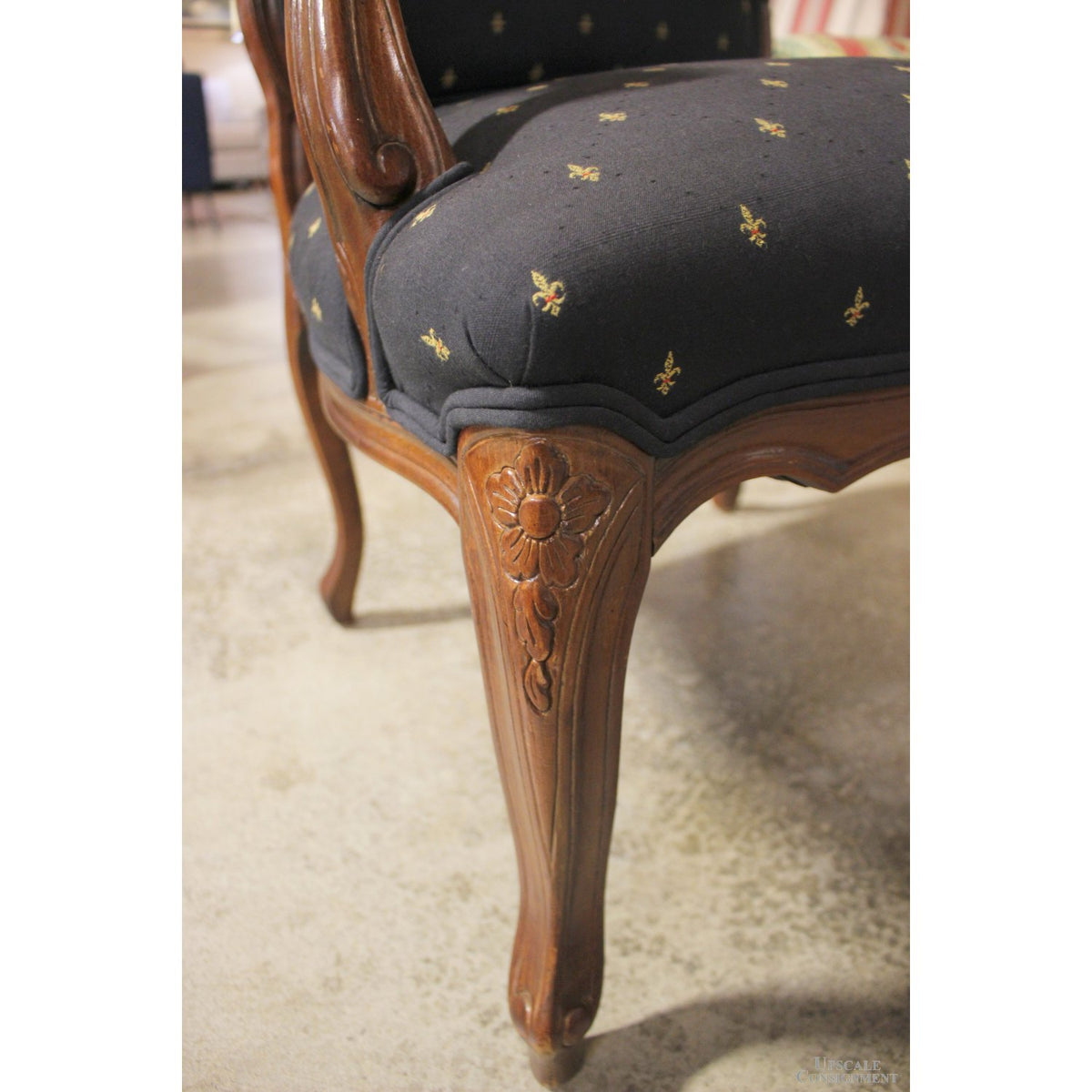 Black Fleur Di Lis Fauteuil Chair