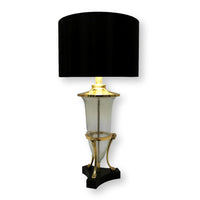 Brass Rams Head & Seeded Glass Table Lamp