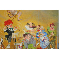 Framed Original Oil Circus Artwork by Dickie Wright