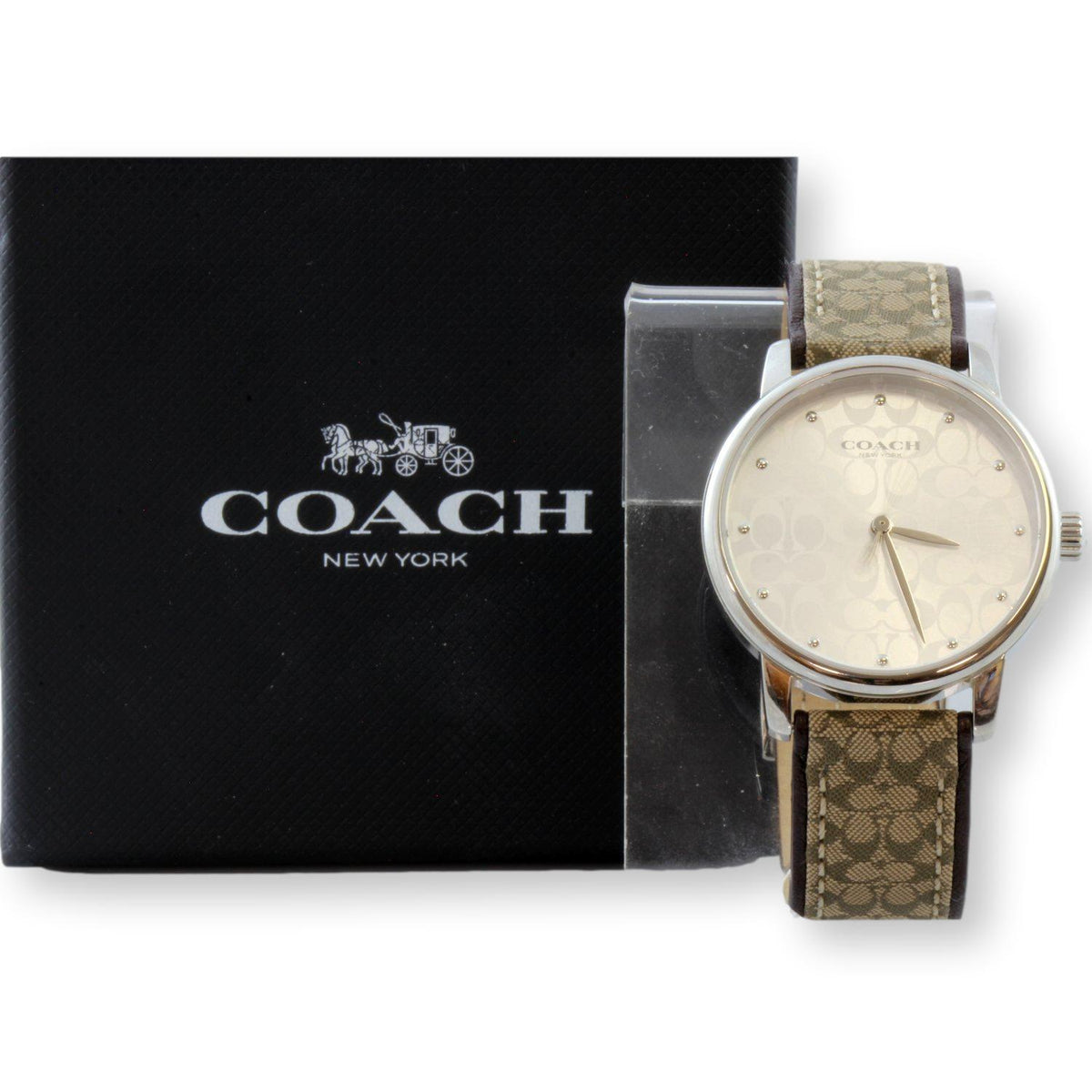 COACH New York Lady's Stainless Steel Quartz Watch w/Box