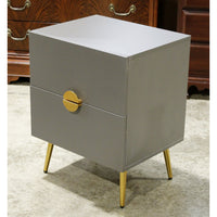 Gray 2 Drawer Nightstand