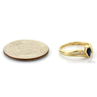 Natural Blue Sapphire & Diamond 14K Yellow Gold Ring