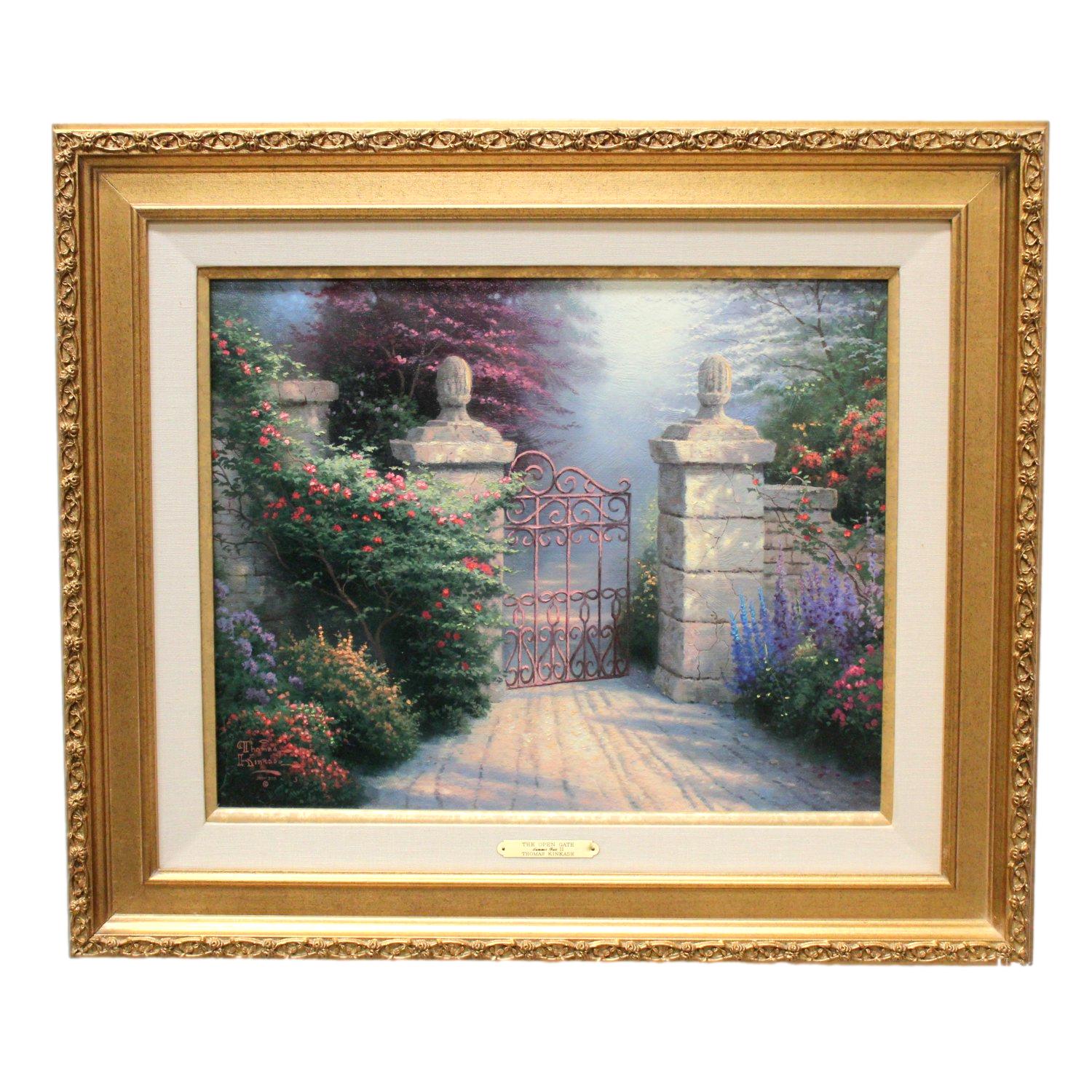Framed L.E. Lithograph 'The Open Gate, Summer Gate II' by Thomas