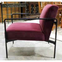 Purple Velour Accent Chair w/Metal Frame