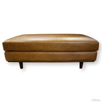 Simpli Home Caramel Leather Ottoman