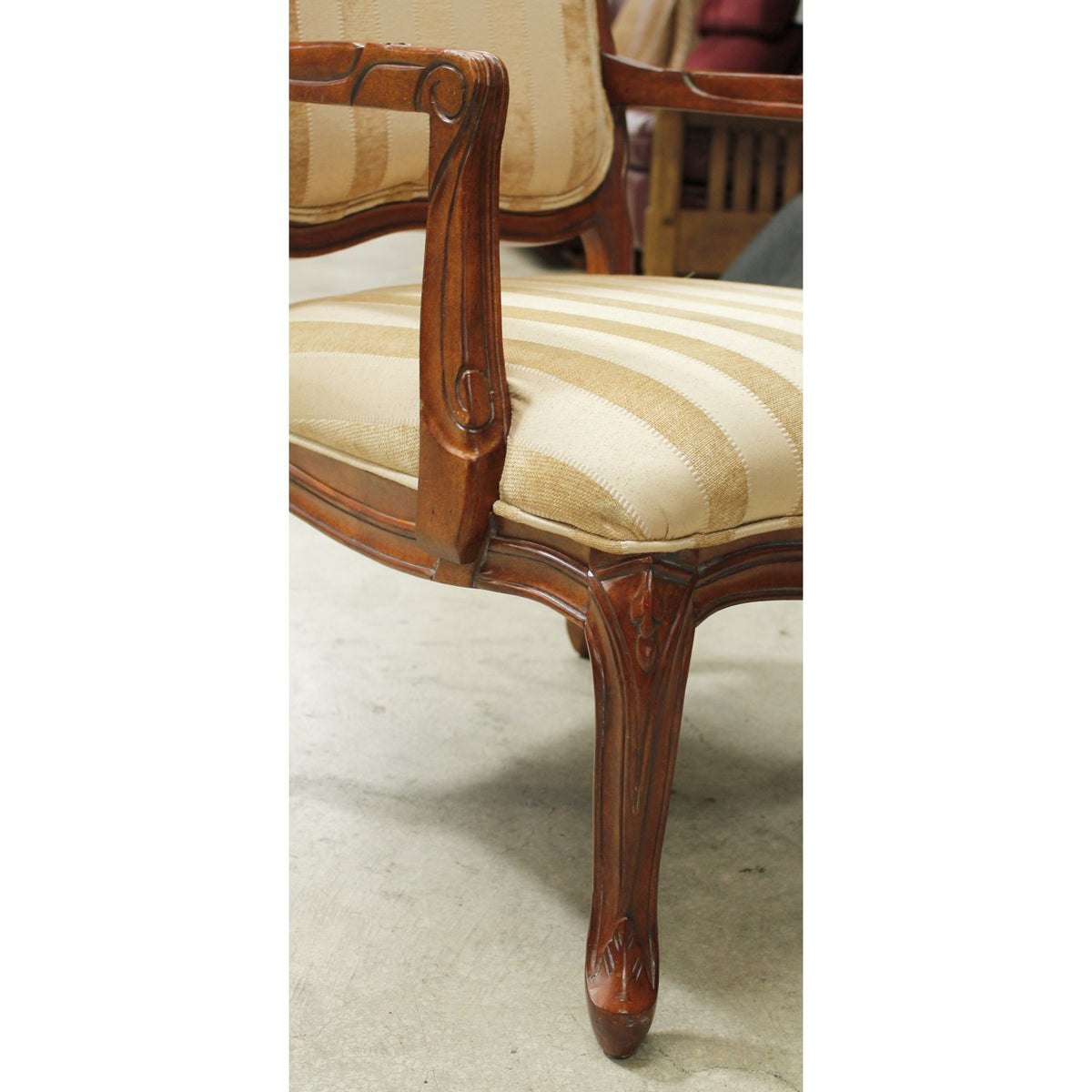 Klaussner Gold Striped Fauteuil Chair