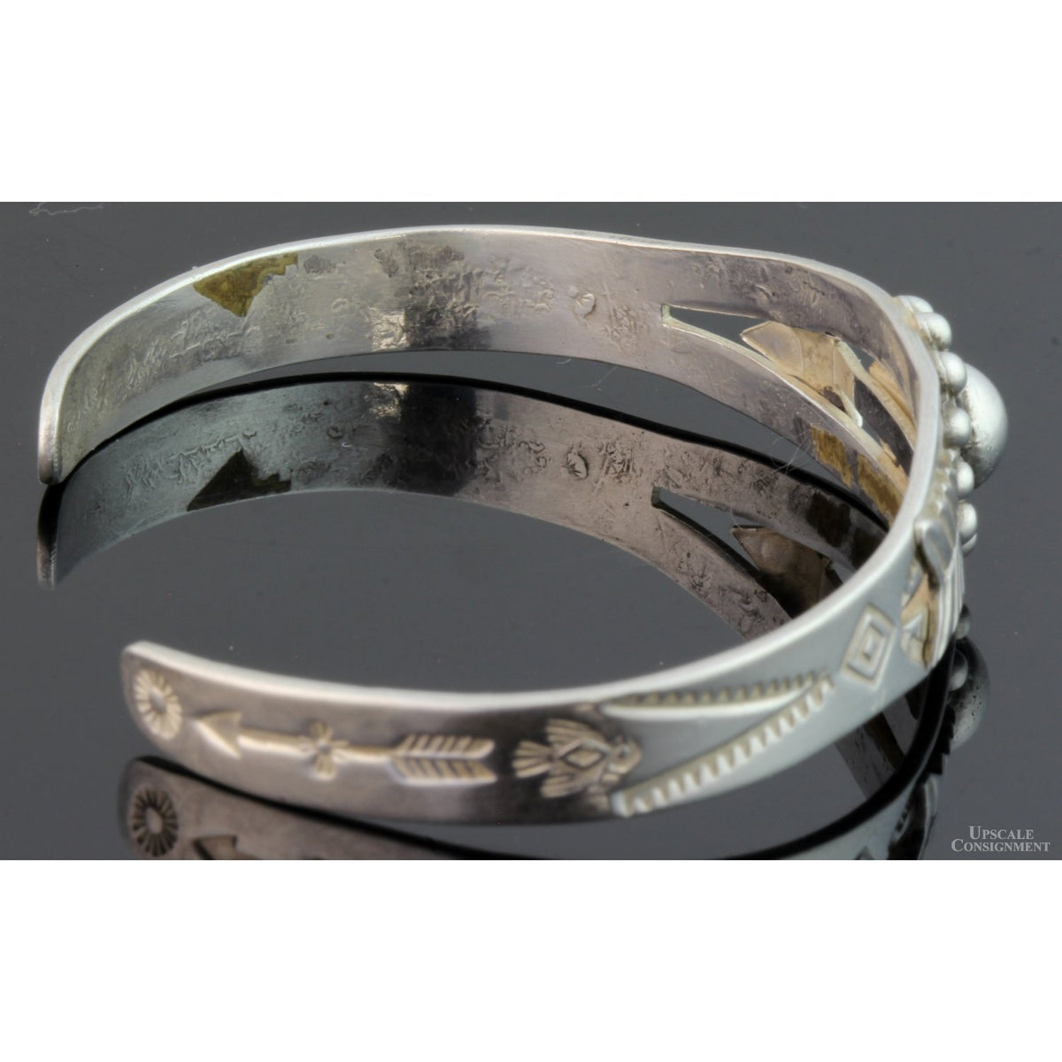 Fred Harvey Era Sterling Silver Concho & Arrow Navajo Cuff