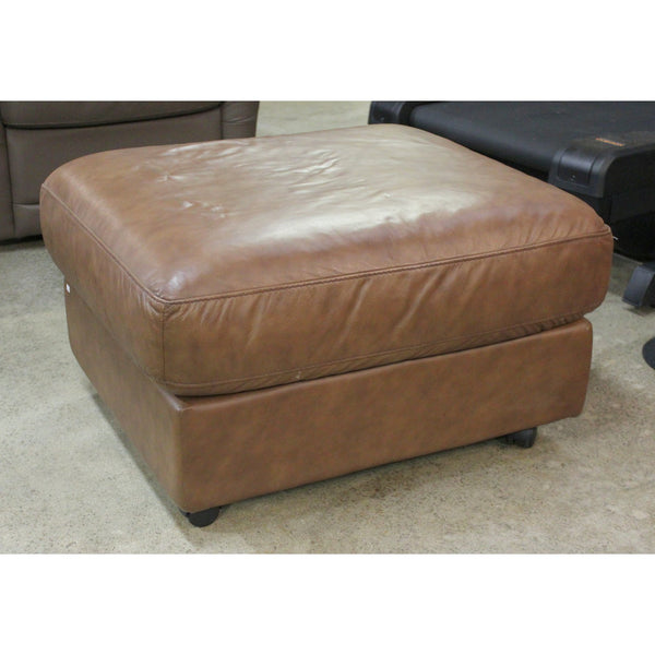 Italsofa Brown Leather Ottoman