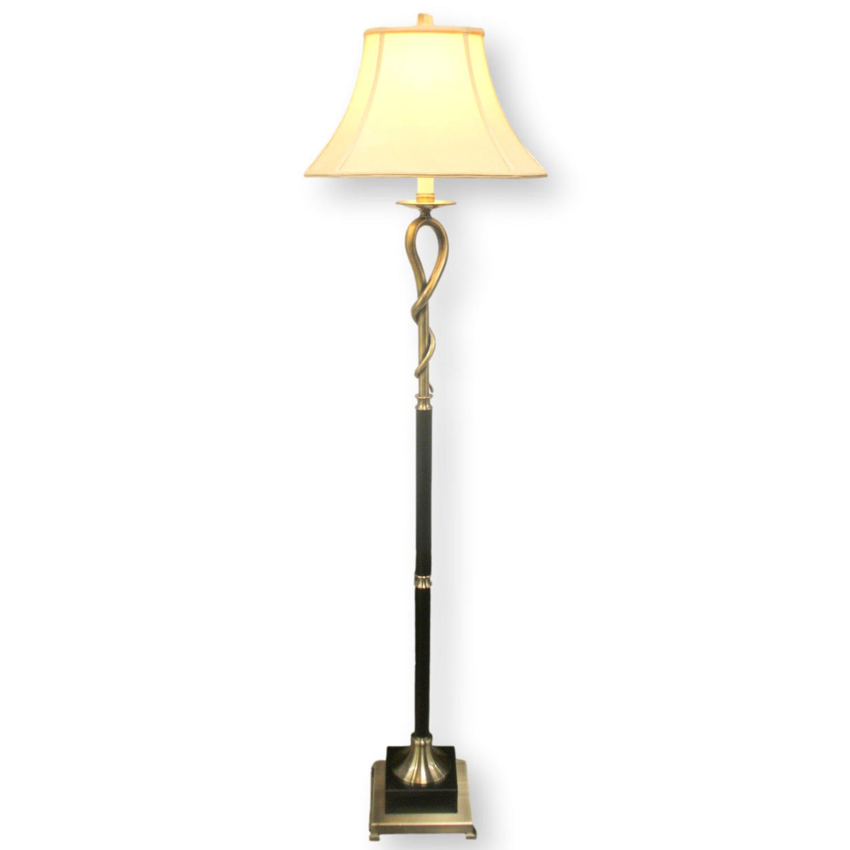 Brass & Leather Floor Lamp