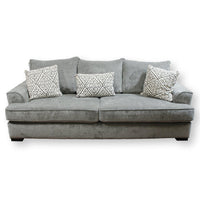 Gray Chenille Sofa w/Throw Pillows