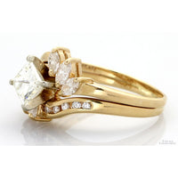 Shane Co. Vintage 1.11ct Princess Cut Diamond Bridal Set | 14K Yellow Gold | 1.81ctw