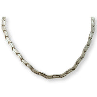Vintage Italian 14K White Gold Link Necklace 17"