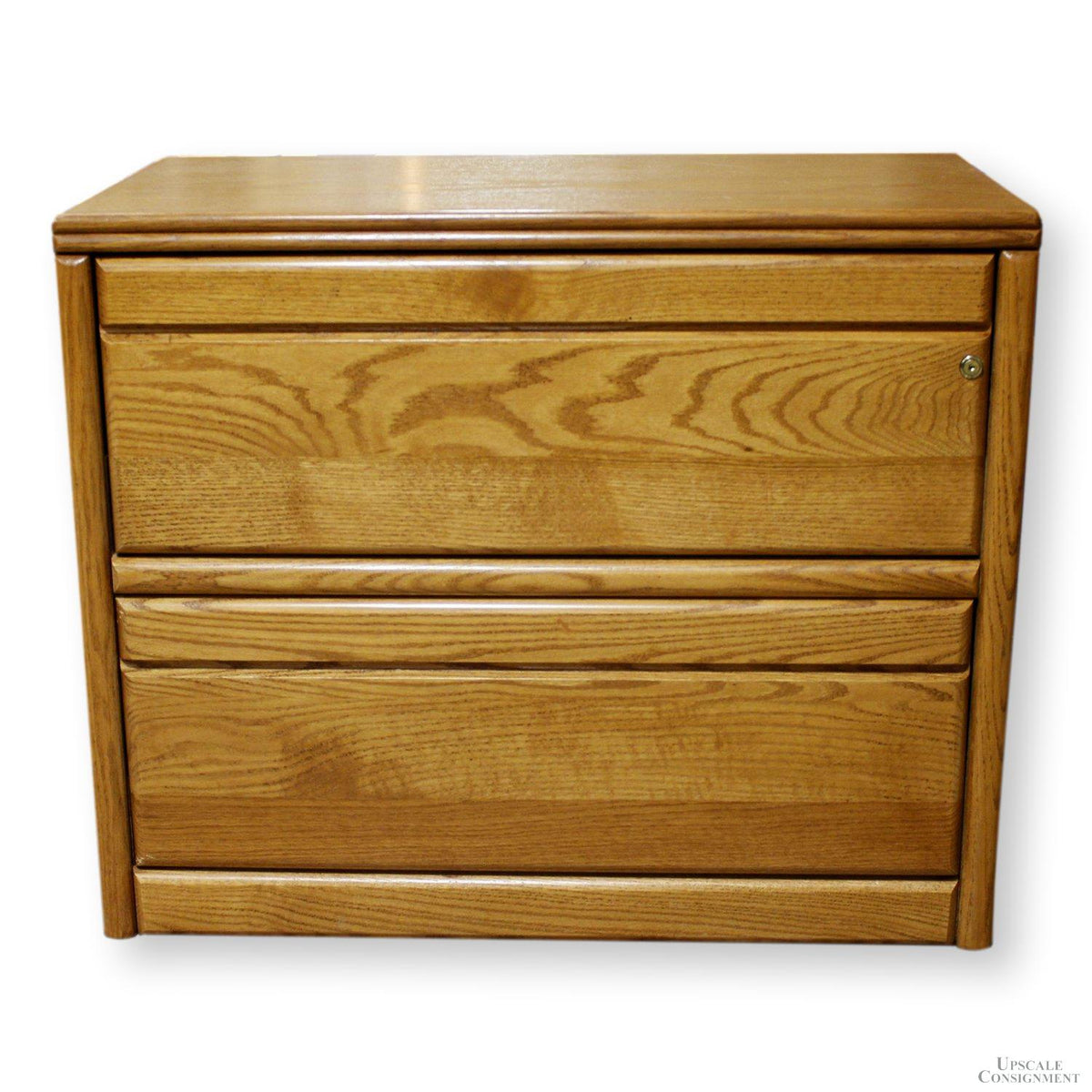 Oak Lateral 2 Drawer File Cabinet