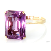 Lab-Created Color-Change Purple-Pink Sapphire 14K Ring