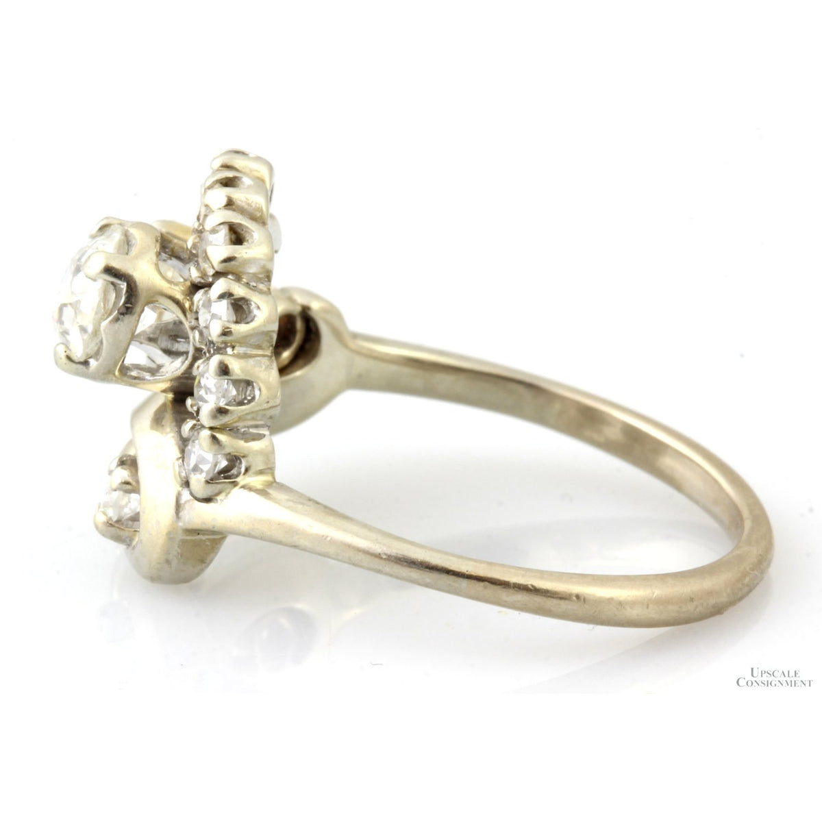 1.12ctw Old European Cut 14K White Gold Heirloom Ring