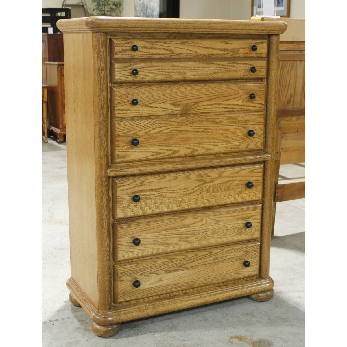 Arbek Oak Chest of Drawers w/Mirrored Lift Top