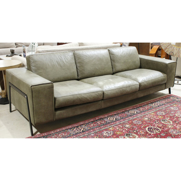 Dania Modern Green Leather Sofa