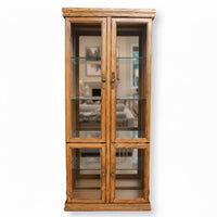 Oak 4 Door Curio Cabinet