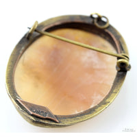 800 Silver THREE GRACES Shell Cameo Pendant Brooch